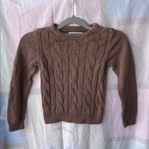 Blanc Brown Cable Knit Sweater Kids Size 7 Casual